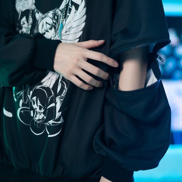 NEW ACDC RAG x Hatsune Miku Forever Punk Oversized Hoodie - Picture 6 of 8